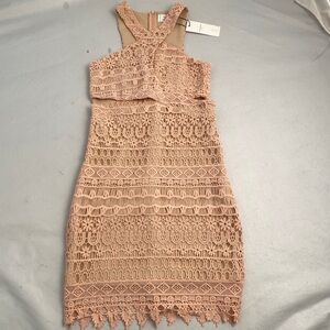 Airspace pink lace overlay dress M